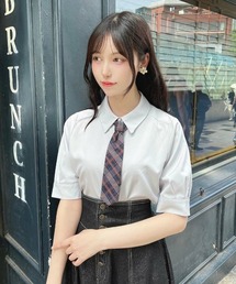 F i.n.t | タータンチェックネクタイ付きシャツ(Tシャツ/カットソー)