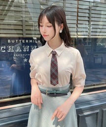 F i.n.t | タータンチェックネクタイ付きシャツ(Tシャツ/カットソー)