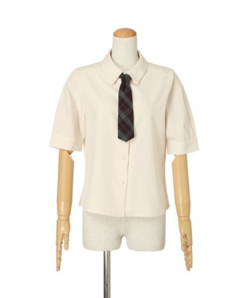 F i.n.t（フィント）の「タータンチェックネクタイ付きシャツ（Tシャツ/カットソー・レディース・アイボリー/グレー・FREE）」の19枚目の写真