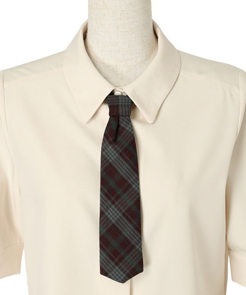 F i.n.t（フィント）の「タータンチェックネクタイ付きシャツ（Tシャツ/カットソー・レディース・アイボリー/グレー・FREE）」の15枚目の写真