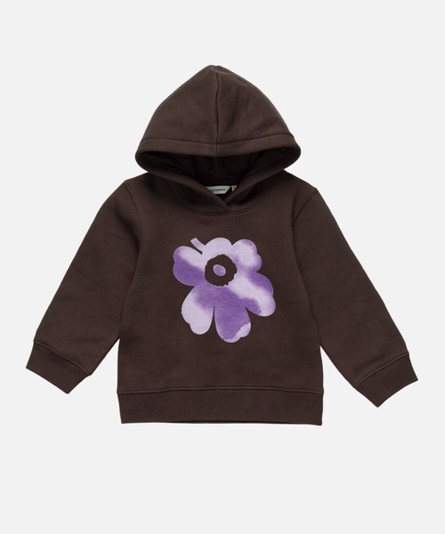 marimekko(マリメッコ)の「【Kids】 Unikko / Tavaton Akvarelli jersey hoodie(パーカー・キッズ・ダークブラウン・92/104/116/128)」の1枚目の写真