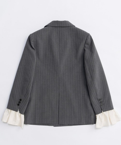 MAISON SPECIAL(メゾンスペシャル)の「Ruffle Sleeves Jacket/フリルスリーブジャケット■セットアップ対応■(テーラードジャケット・レディース・グレー/ベージュ/ネイビー・FREE)」の19枚目の写真
