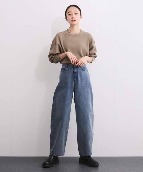 Healthknit(ヘルスニット)の「【Healthknit/ヘルスニット】Basic Waffle Hem Round Crewneck L/S(Tシャツ/カットソー・レディース・ブラック系その他3/カーキ/オフホワイト/ブラック・FREE)」の7枚目の写真