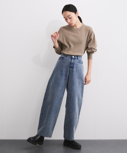 Healthknit(ヘルスニット)の「【Healthknit/ヘルスニット】Basic Waffle Hem Round Crewneck L/S(Tシャツ/カットソー・レディース・ブラック系その他3/カーキ/オフホワイト/ブラック・FREE)」の8枚目の写真