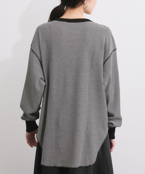 Healthknit(ヘルスニット)の「【Healthknit/ヘルスニット】Basic Waffle Hem Round Crewneck L/S(Tシャツ/カットソー・レディース・ブラック系その他3/カーキ/オフホワイト/ブラック・FREE)」の13枚目の写真