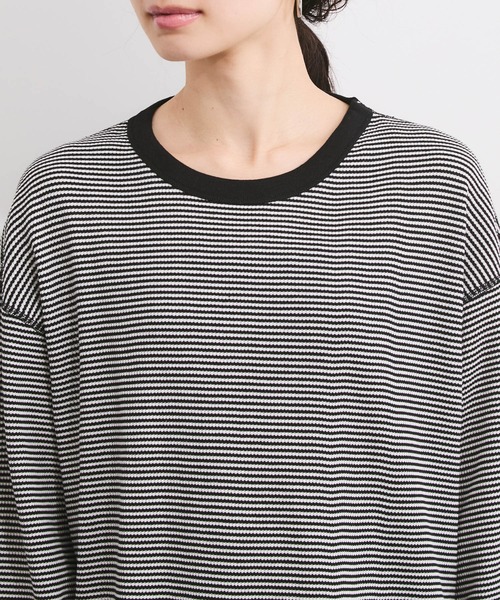 Healthknit(ヘルスニット)の「【Healthknit/ヘルスニット】Basic Waffle Hem Round Crewneck L/S(Tシャツ/カットソー・レディース・ブラック系その他3/カーキ/オフホワイト/ブラック・FREE)」の14枚目の写真