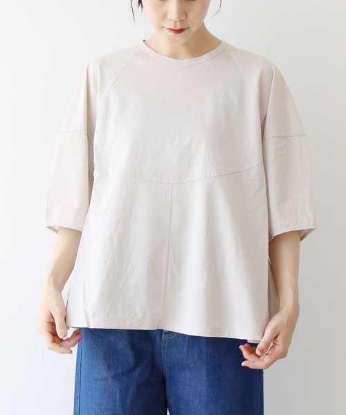 yuni(ユニ )の「スピンギザコットン ラグランプルオーバー(Tシャツ/カットソー・レディース・ブラック/ブルー/グレー・FREE)」の3枚目の写真