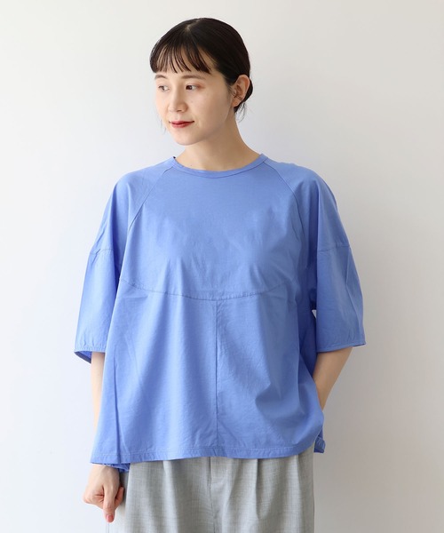 yuni(ユニ )の「スピンギザコットン ラグランプルオーバー(Tシャツ/カットソー・レディース・ブラック/ブルー/グレー・FREE)」の1枚目の写真