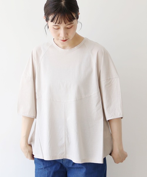 yuni(ユニ )の「スピンギザコットン ラグランプルオーバー(Tシャツ/カットソー・レディース・ブラック/ブルー/グレー・FREE)」の16枚目の写真