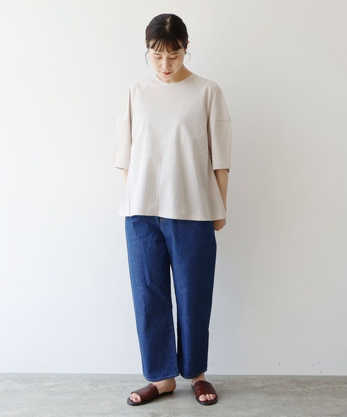 yuni(ユニ )の「スピンギザコットン ラグランプルオーバー(Tシャツ/カットソー・レディース・ブラック/ブルー/グレー・FREE)」の14枚目の写真