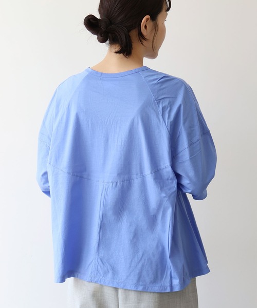 yuni(ユニ )の「スピンギザコットン ラグランプルオーバー(Tシャツ/カットソー・レディース・ブラック/ブルー/グレー・FREE)」の6枚目の写真