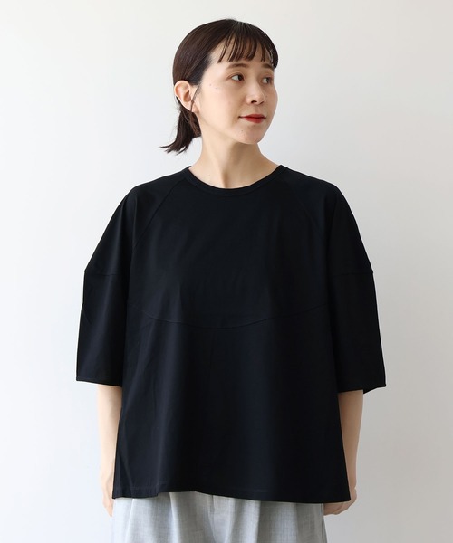 yuni(ユニ )の「スピンギザコットン ラグランプルオーバー(Tシャツ/カットソー・レディース・ブラック/ブルー/グレー・FREE)」の11枚目の写真