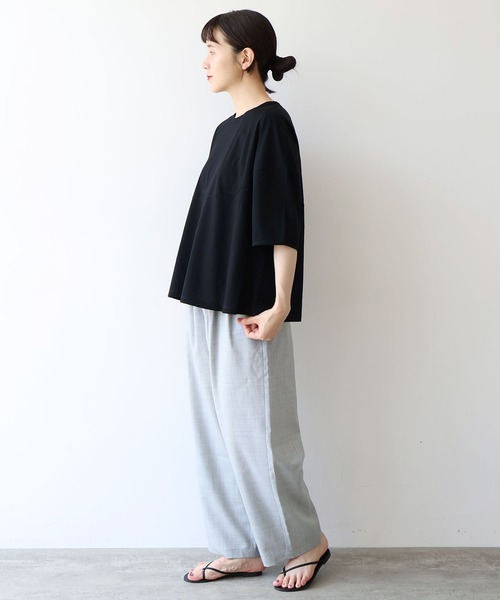 yuni(ユニ )の「スピンギザコットン ラグランプルオーバー(Tシャツ/カットソー・レディース・ブラック/ブルー/グレー・FREE)」の8枚目の写真