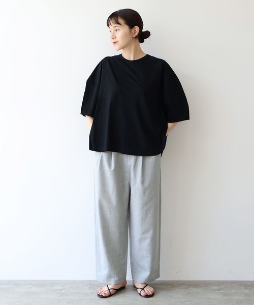 yuni(ユニ )の「スピンギザコットン ラグランプルオーバー(Tシャツ/カットソー・レディース・ブラック/ブルー/グレー・FREE)」の7枚目の写真