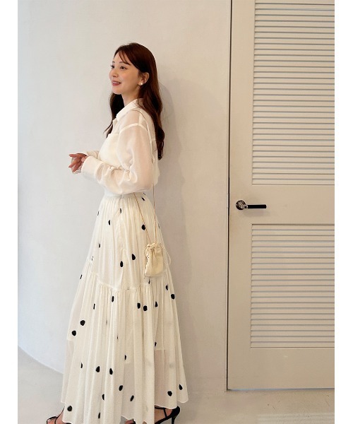 mmts0727　SNIDEL スナイデル　Sustainable Sustainableシアーシャツ（シャツ/ブラウス）｜SNIDEL（スナイデル）の