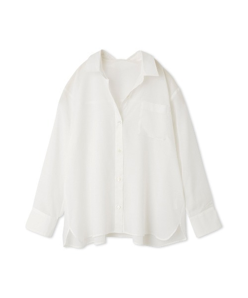 SNIDEL(スナイデル)の「Sustainableシアーシャツ(シャツ/ブラウス・レディース・ブラック/ブルー/ホワイト・F)」の19枚目の写真