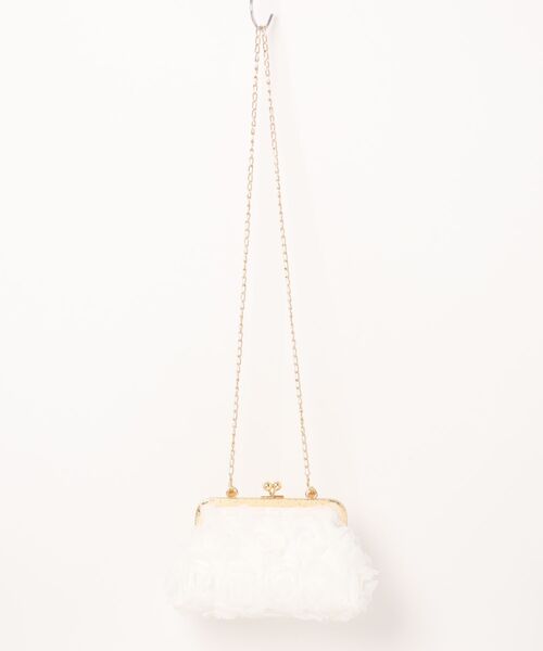 TONE SELECT GOODS(トーンセレクトグッズ)の「Liaa/チュール フラワー がま口 ショルダーバッグ A18686(ショルダーバッグ・レディース・ブラック/ベージュ/ホワイト/ピンク・FREE)」の13枚目の写真