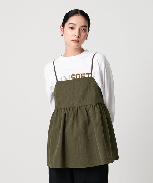 BEAUTY&YOUTH UNITED ARROWS（ビューティーアンドユースユナイテッドアローズ）の「ポリエステルジャガード レイヤードキャミソール（キャミソール・レディース・グレー系/オリーブ/ブラック・FREE）」の3枚目の写真
