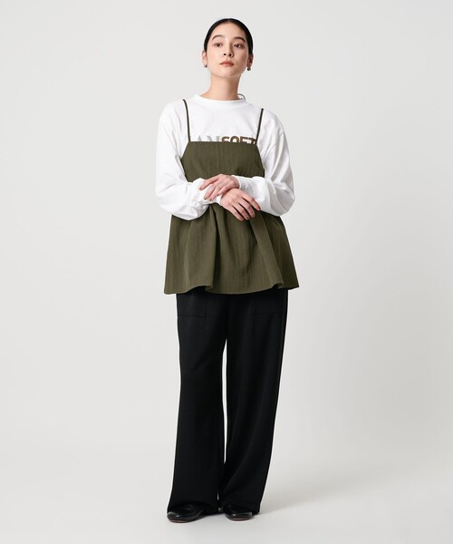 BEAUTY&YOUTH UNITED ARROWS（ビューティーアンドユースユナイテッドアローズ）の「ポリエステルジャガード レイヤードキャミソール（キャミソール・レディース・グレー系/オリーブ/ブラック・FREE）」の5枚目の写真