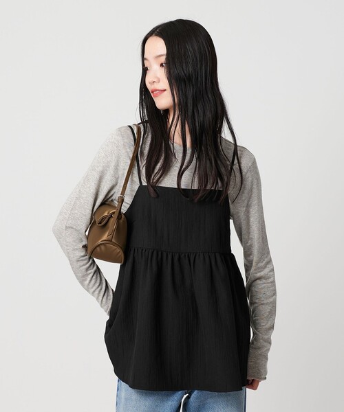 BEAUTY&YOUTH UNITED ARROWS（ビューティーアンドユースユナイテッドアローズ）の「ポリエステルジャガード レイヤードキャミソール（キャミソール・レディース・グレー系/オリーブ/ブラック・FREE）」の7枚目の写真