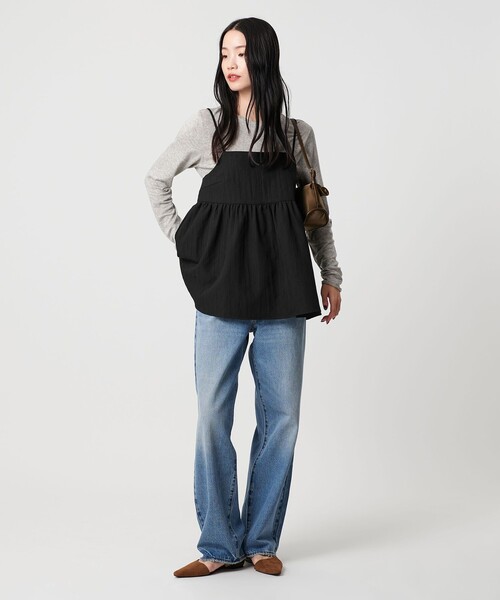 BEAUTY&YOUTH UNITED ARROWS（ビューティーアンドユースユナイテッドアローズ）の「ポリエステルジャガード レイヤードキャミソール（キャミソール・レディース・グレー系/オリーブ/ブラック・FREE）」の8枚目の写真