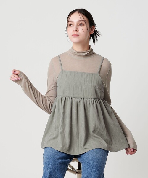 BEAUTY&YOUTH UNITED ARROWS（ビューティーアンドユースユナイテッドアローズ）の「ポリエステルジャガード レイヤードキャミソール（キャミソール・レディース・グレー系/オリーブ/ブラック・FREE）」の11枚目の写真