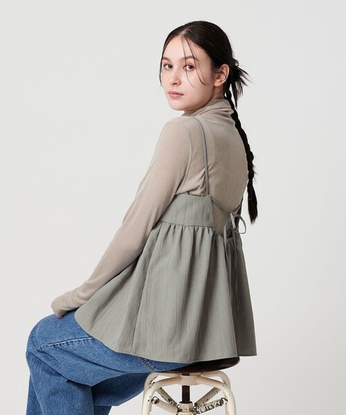 BEAUTY&YOUTH UNITED ARROWS（ビューティーアンドユースユナイテッドアローズ）の「ポリエステルジャガード レイヤードキャミソール（キャミソール・レディース・グレー系/オリーブ/ブラック・FREE）」の12枚目の写真