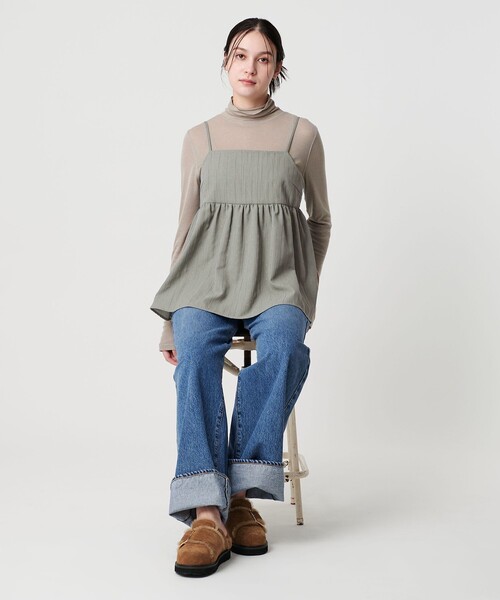BEAUTY&YOUTH UNITED ARROWS（ビューティーアンドユースユナイテッドアローズ）の「ポリエステルジャガード レイヤードキャミソール（キャミソール・レディース・グレー系/オリーブ/ブラック・FREE）」の13枚目の写真