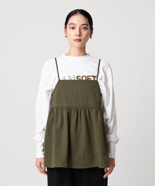 BEAUTY&YOUTH UNITED ARROWS（ビューティーアンドユースユナイテッドアローズ）の「ポリエステルジャガード レイヤードキャミソール（キャミソール・レディース・グレー系/オリーブ/ブラック・FREE）」の14枚目の写真