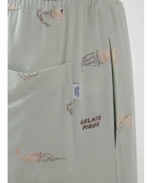 gelato pique(ジェラートピケ)の「【HOMME】sleeping cat 総柄ロングパンツ(ルームウェア/パジャマ・メンズ・ミント/クリーム/ネイビー・M/L)」の10枚目の写真