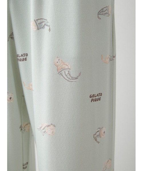 gelato pique(ジェラートピケ)の「【HOMME】sleeping cat 総柄ロングパンツ(ルームウェア/パジャマ・メンズ・ミント/クリーム/ネイビー・M/L)」の11枚目の写真