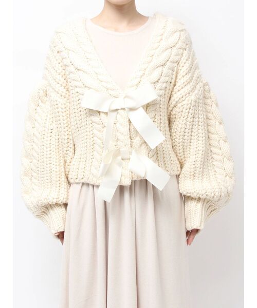 merry jenny(メリージェニー)の「ribbon ribbon カーデイガン(カーディガン/ボレロ・レディース・アイボリー/ブラック/グレー・FREE)」の16枚目の写真