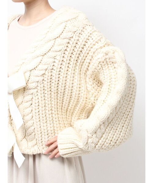 merry jenny(メリージェニー)の「ribbon ribbon カーデイガン(カーディガン/ボレロ・レディース・アイボリー/ブラック/グレー・FREE)」の12枚目の写真