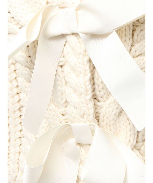 merry jenny(メリージェニー)の「ribbon ribbon カーデイガン(カーディガン/ボレロ・レディース・アイボリー/ブラック/グレー・FREE)」の4枚目の写真