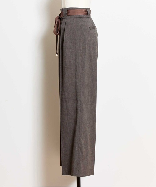 NOELA（ノエラ）の「サテンリボンチェックワイドパンツ（その他パンツ・レディース・ブラウン/グレー・M/S）」の8枚目の写真