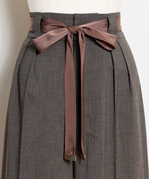 NOELA（ノエラ）の「サテンリボンチェックワイドパンツ（その他パンツ・レディース・ブラウン/グレー・M/S）」の10枚目の写真