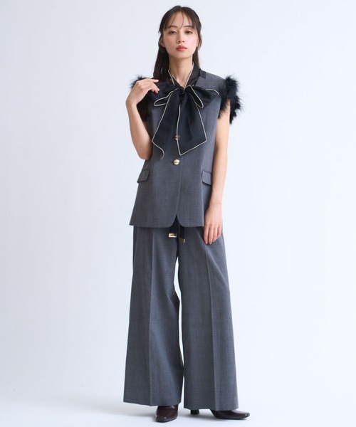 NOELA（ノエラ）の「サテンリボンチェックワイドパンツ（その他パンツ・レディース・ブラウン/グレー・M/S）」の12枚目の写真