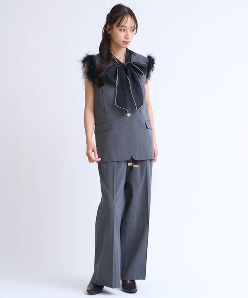 NOELA（ノエラ）の「サテンリボンチェックワイドパンツ（その他パンツ・レディース・ブラウン/グレー・M/S）」の13枚目の写真