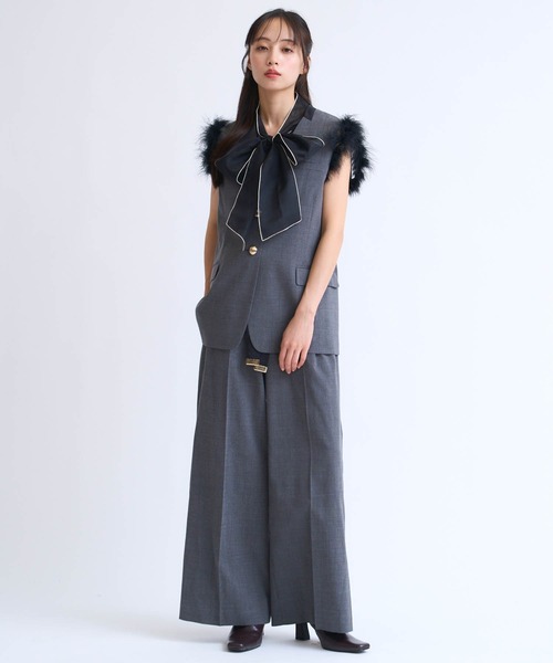 NOELA（ノエラ）の「サテンリボンチェックワイドパンツ（その他パンツ・レディース・ブラウン/グレー・M/S）」の14枚目の写真