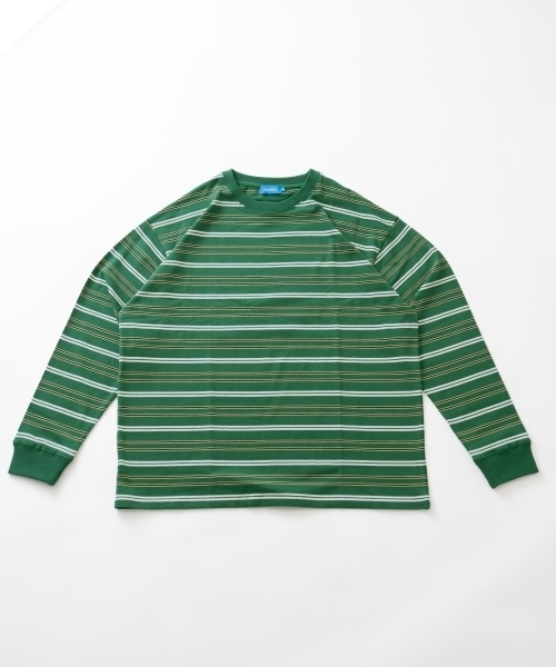 GLAZOS(グラソス)の「ボーダー長袖Tシャツ(Tシャツ/カットソー・キッズ・ネイビー/グリーン/ブルー・170cm/150cm/160cm)」の4枚目の写真