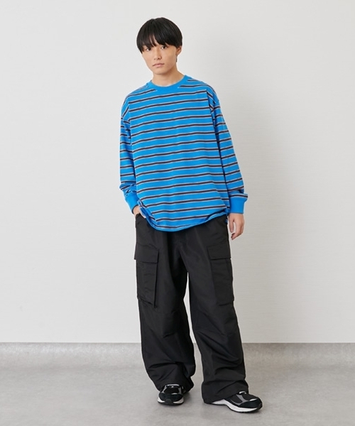 GLAZOS(グラソス)の「ボーダー長袖Tシャツ(Tシャツ/カットソー・キッズ・ネイビー/グリーン/ブルー・170cm/150cm/160cm)」の7枚目の写真