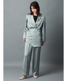 CIS. | CIS． サテンジャケット＆ラップ風コルセット ハンドウォッシュ 無地(テーラードジャケット)