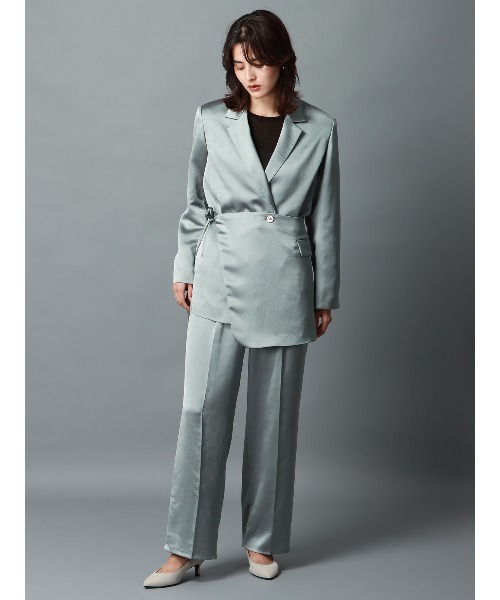 CIS． サテンジャケット＆ラップ風コルセット ハンドウォッシュ 無地