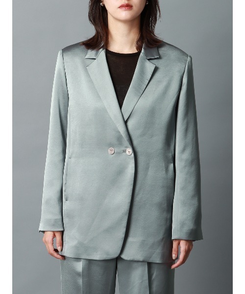 CIS． サテンジャケット＆ラップ風コルセット ハンドウォッシュ 無地