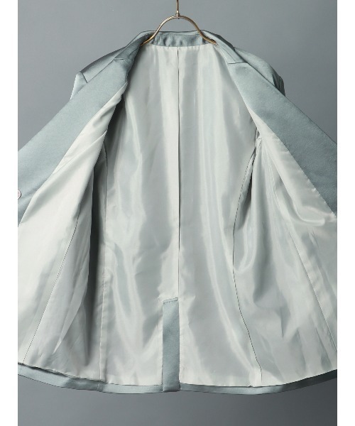 CIS.（シス）の「CIS． サテンジャケット＆ラップ風コルセット ハンドウォッシュ 無地（テーラードジャケット・レディース・ブラック/グレー・36(7号)/38(9号)）」の6枚目の写真