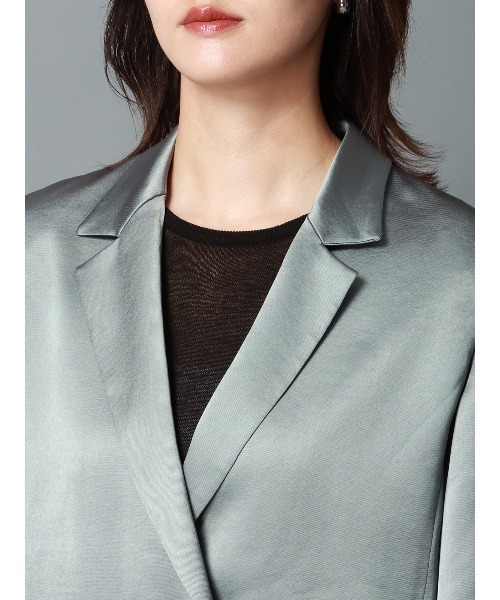 CIS.（シス）の「CIS． サテンジャケット＆ラップ風コルセット ハンドウォッシュ 無地（テーラードジャケット・レディース・ブラック/グレー・36(7号)/38(9号)）」の7枚目の写真