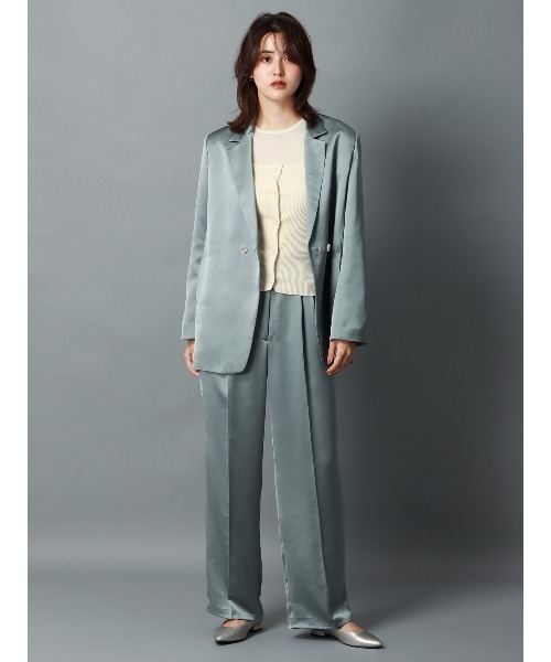 CIS． サテンジャケット＆ラップ風コルセット ハンドウォッシュ 無地