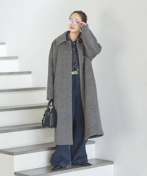 JOURNAL STANDARD（ジャーナルスタンダード）の「《追加》スーパー140ビーバーステンカラーコート（ステンカラーコート・レディース・グリーン/ブラウン/ブラックミックス/ブラック・FREE）」の20枚目の写真