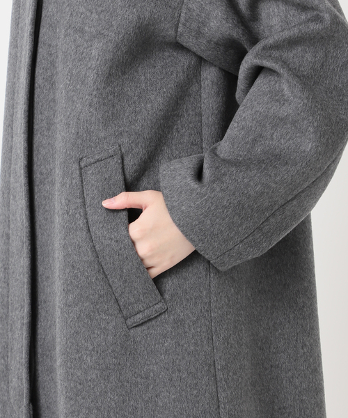 JOURNAL STANDARD（ジャーナルスタンダード）の「《追加》スーパー140ビーバーステンカラーコート（ステンカラーコート・レディース・グリーン/ブラウン/ブラックミックス/ブラック・FREE）」の6枚目の写真