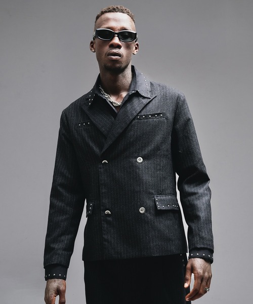 ANDER HUNK（アンダーハンク）の「Studs Design Tailored Jacket / スタッズデザインテーラードジャケット（テーラードジャケット・メンズ・チャコール/ワインレッド・SMALL/MEDIUM/LARGE）」の15枚目の写真
